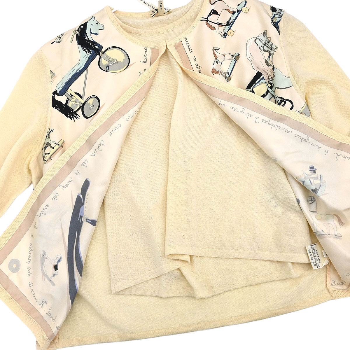 Hermes Ensemble Cardigan Sleeveless Top Off-white #XS