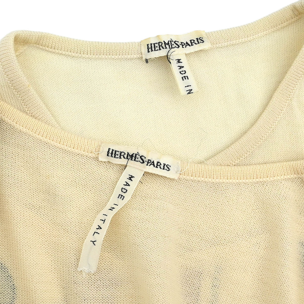 Hermes Ensemble Cardigan Sleeveless Top Off-white #XS