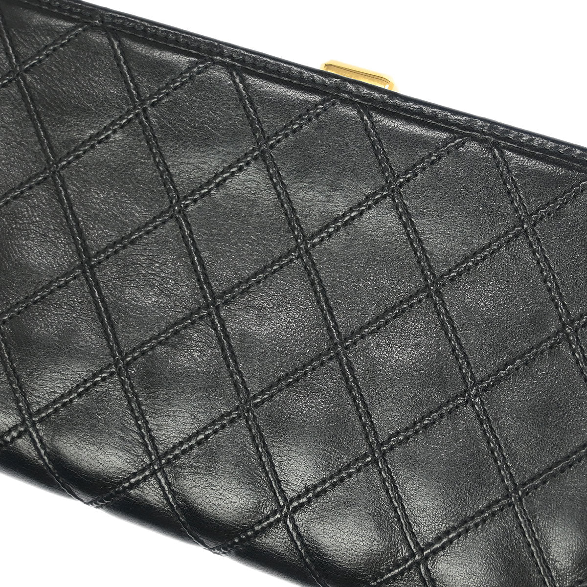 Chanel 1996-1997 Black Lambskin Bicolore Long Wallet Purse