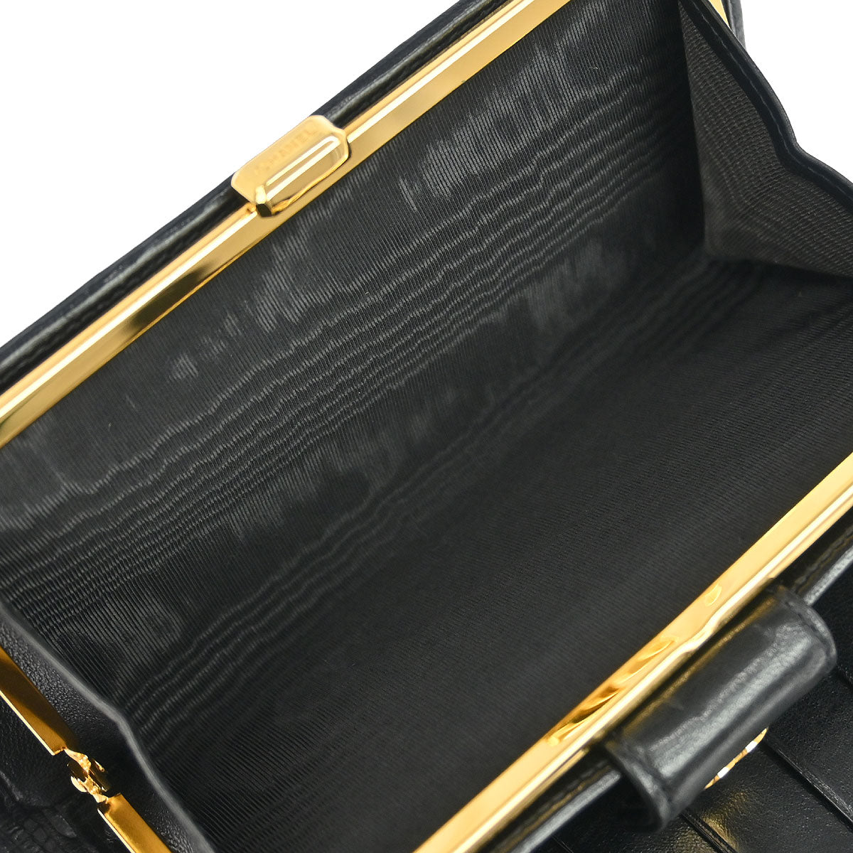 Chanel 1996-1997 Black Lambskin Bicolore Long Wallet Purse