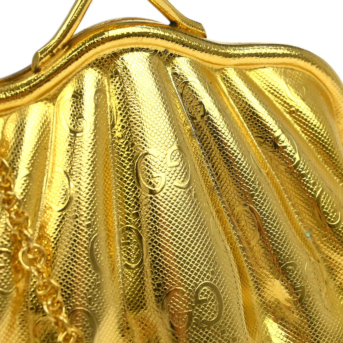 Gucci Gold Metal GG Pouch Chain Shoulder Bag