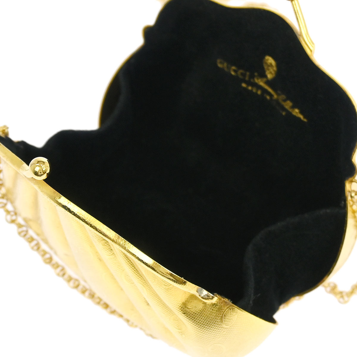 Gucci Gold Metal GG Pouch Chain Shoulder Bag