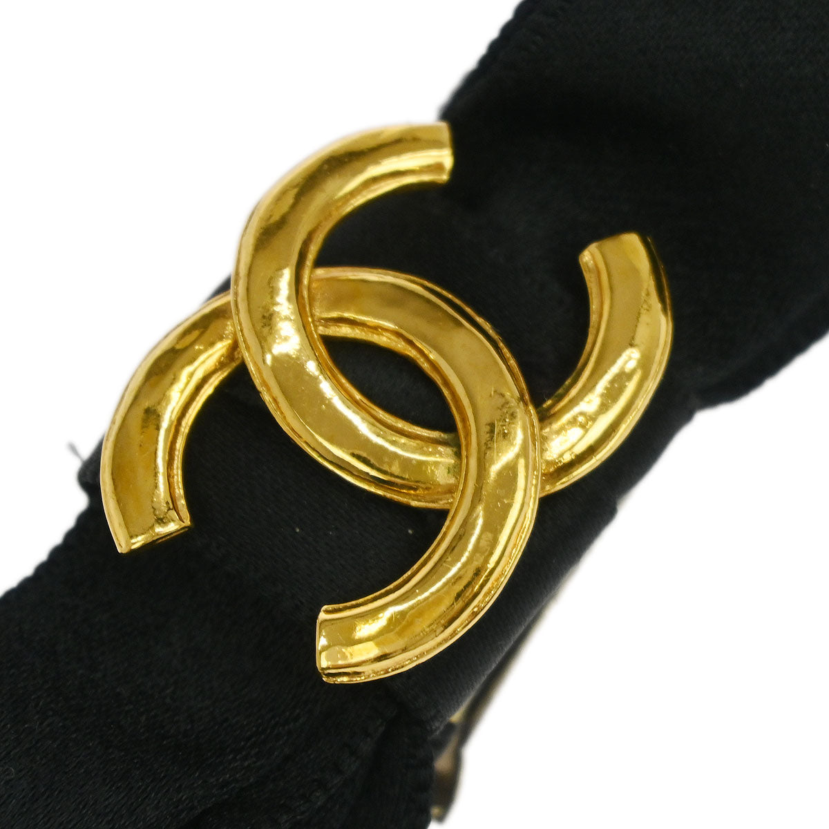 Chanel Bow Hair Barrette Black Satin Hair Accessories