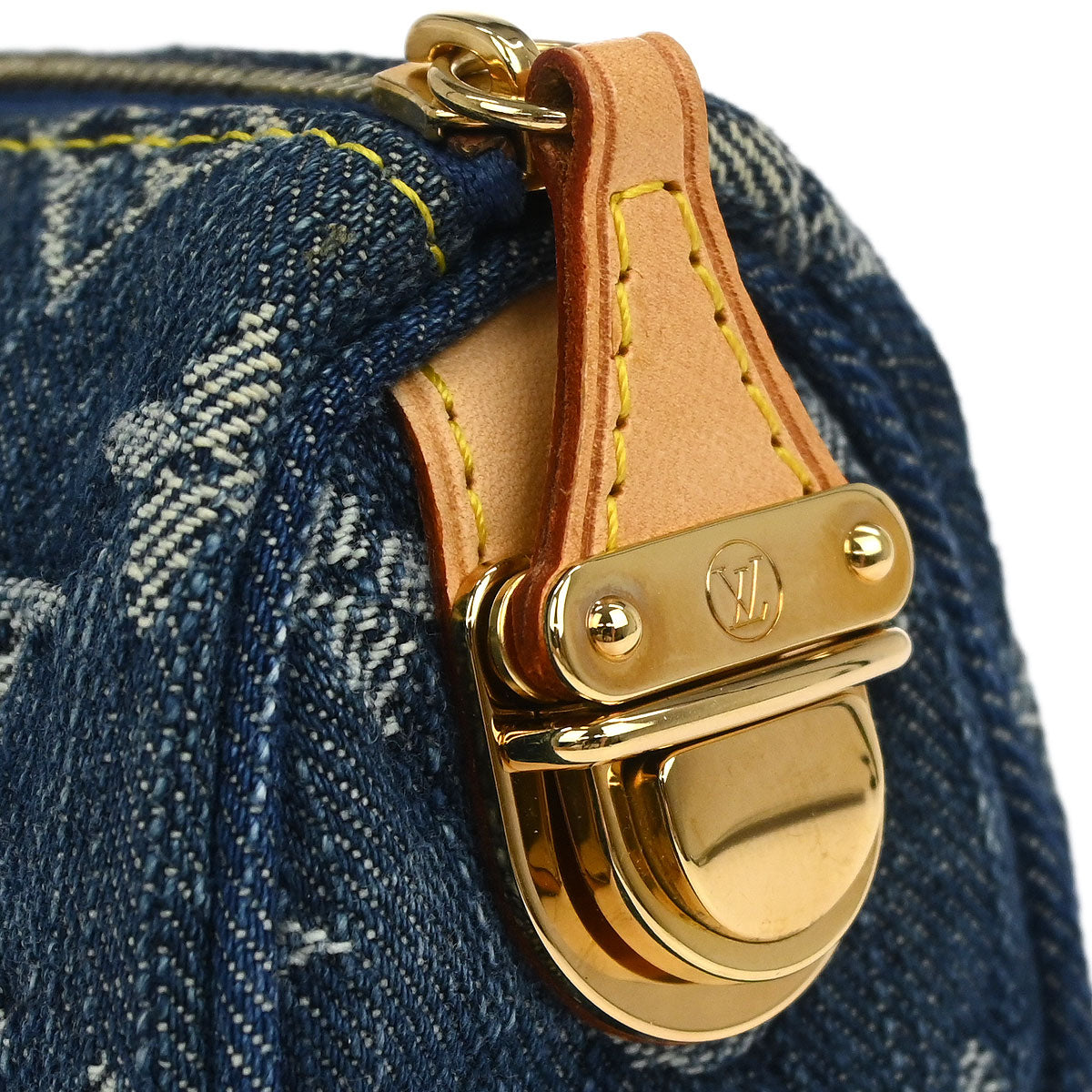 Louis Vuitton 2006 Blue Monogram Denim Trousse Speedy PM Pouch M95082