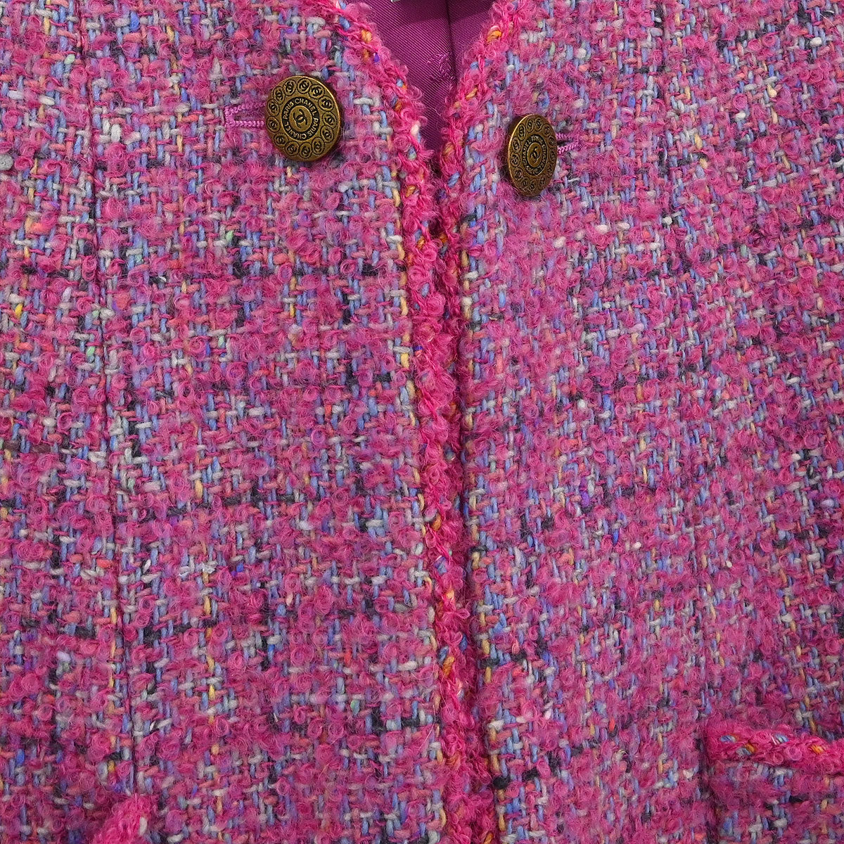 Chanel 1997 Single Breasted Coat Pink #46