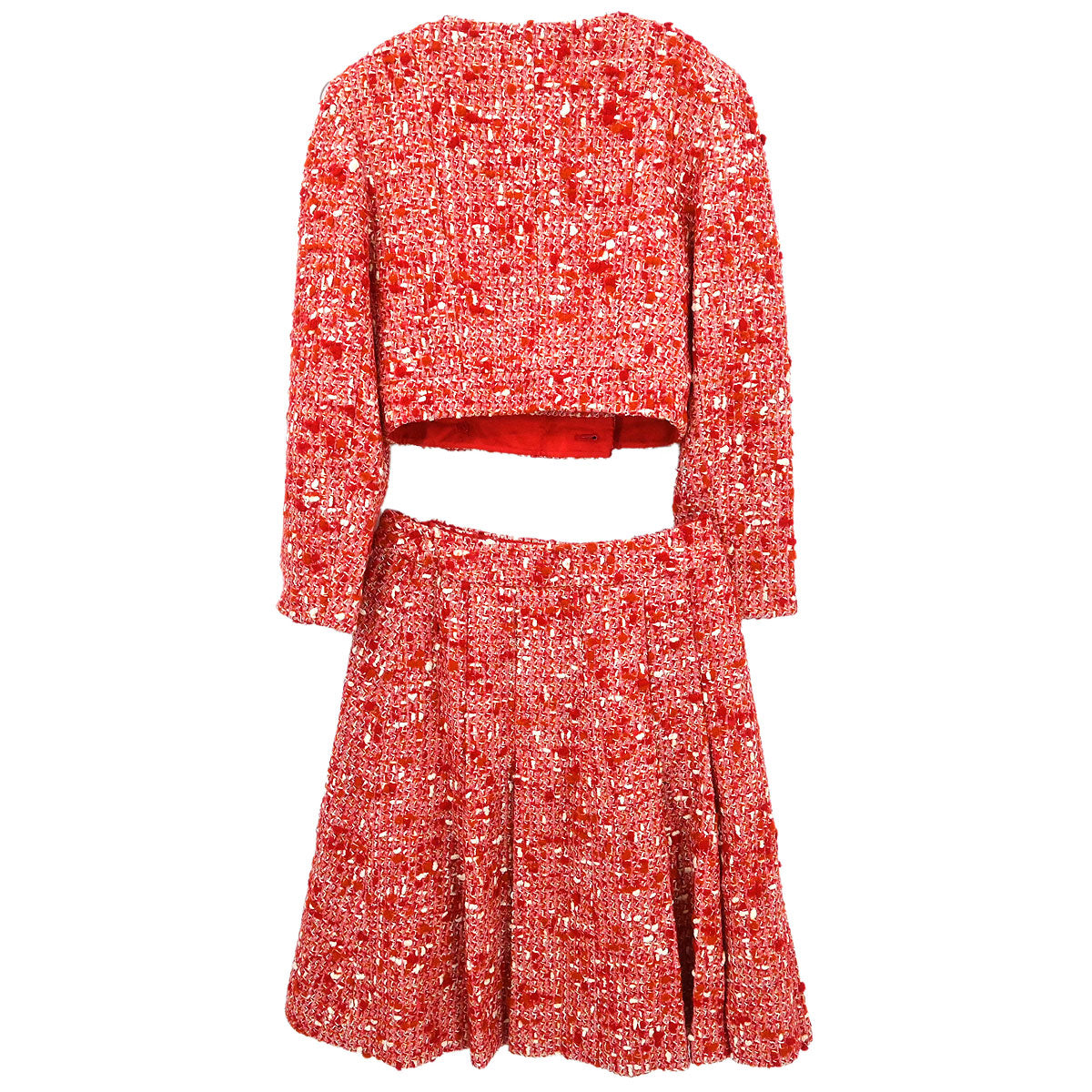 Chanel 2001 Setup Suit Jacket Skirt Red #34