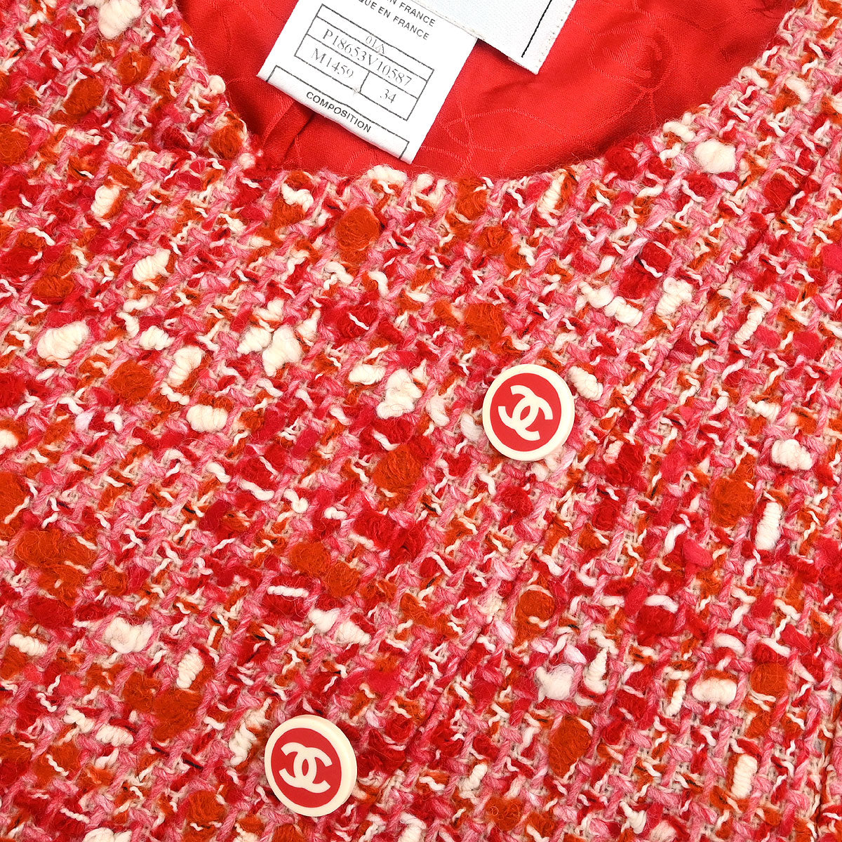 Chanel 2001 Setup Suit Jacket Skirt Red #34