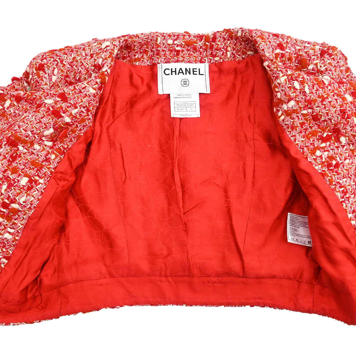 Chanel 2001 Setup Suit Jacket Skirt Red #34