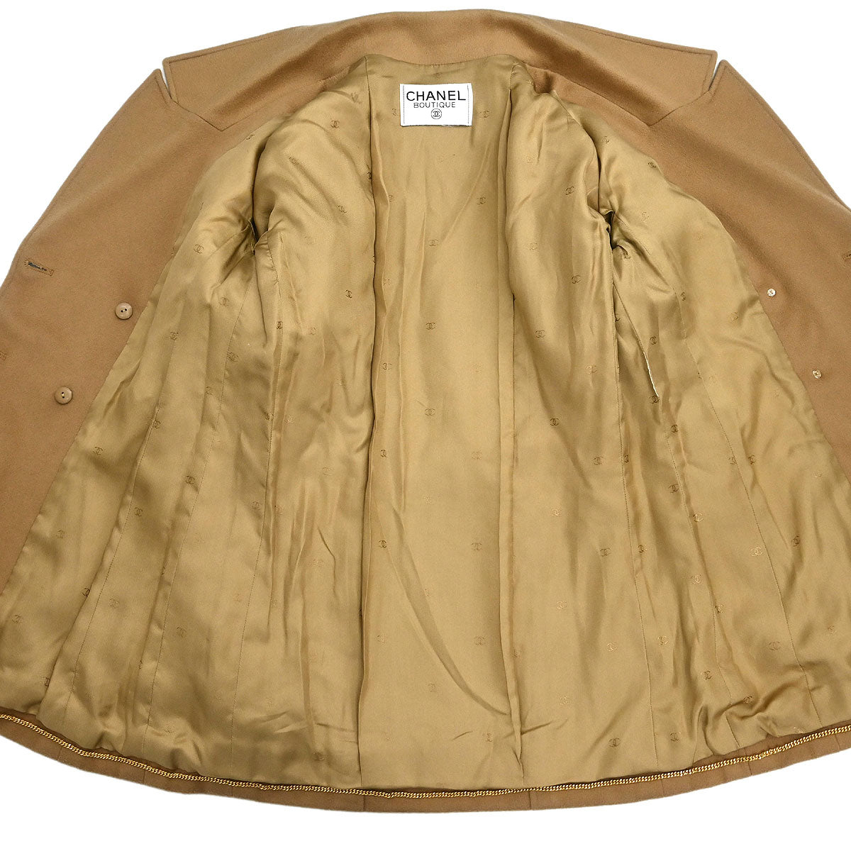 Chanel Double Breasted Jacket Beige