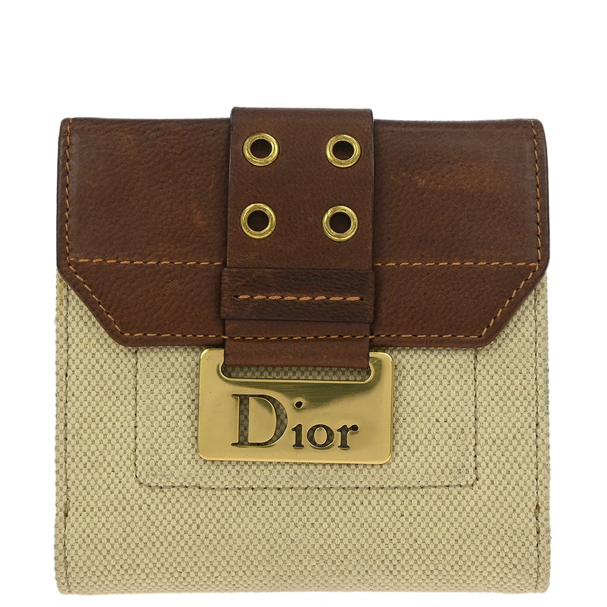 Christian Dior Beige Canvas Street Chic Wallet