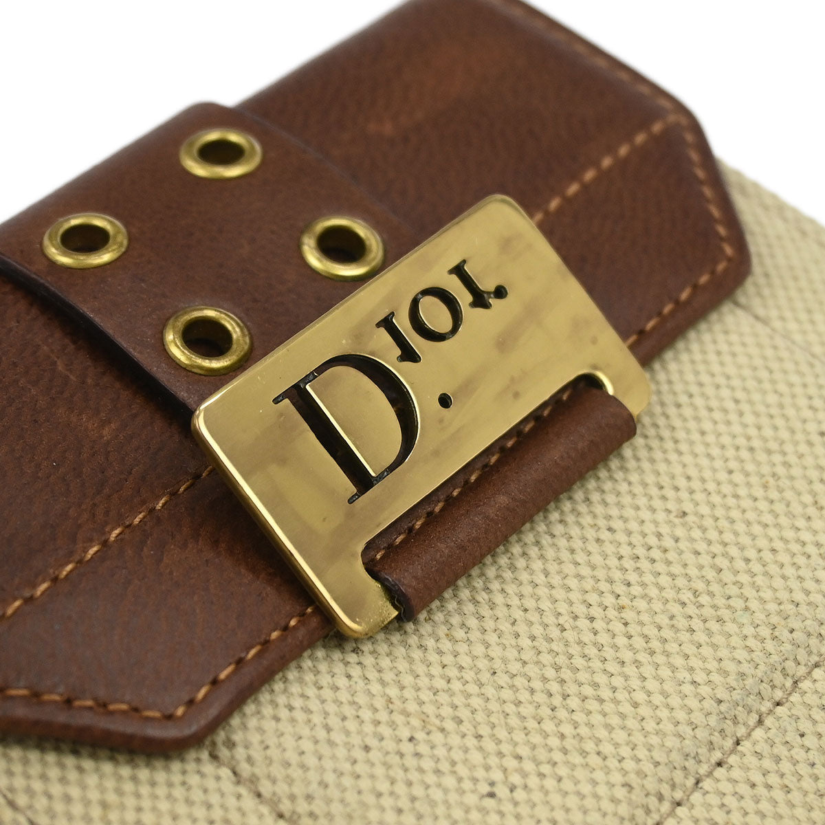 Christian Dior Beige Canvas Street Chic Wallet