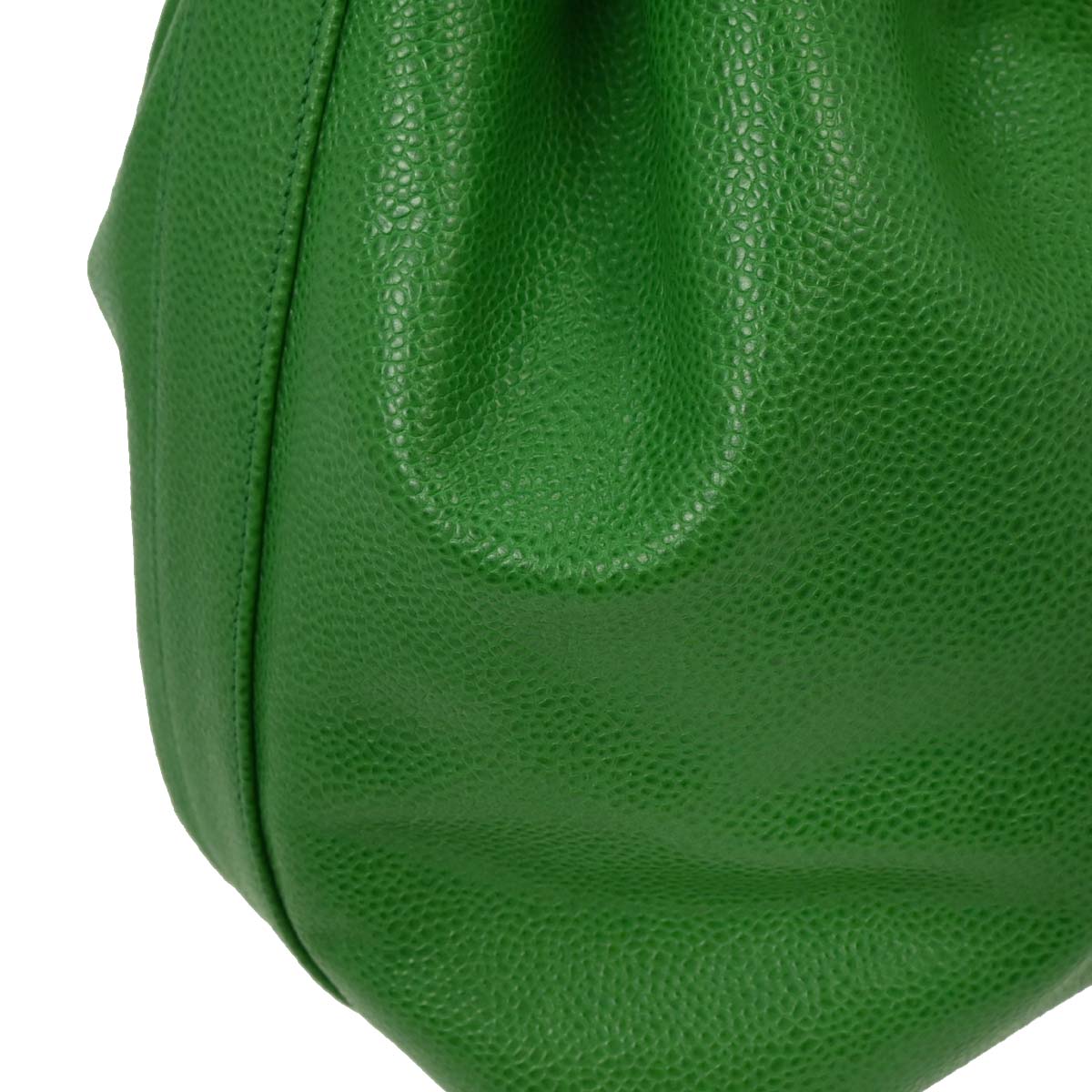 Chanel Green Caviar Bucket Shoulder Bag