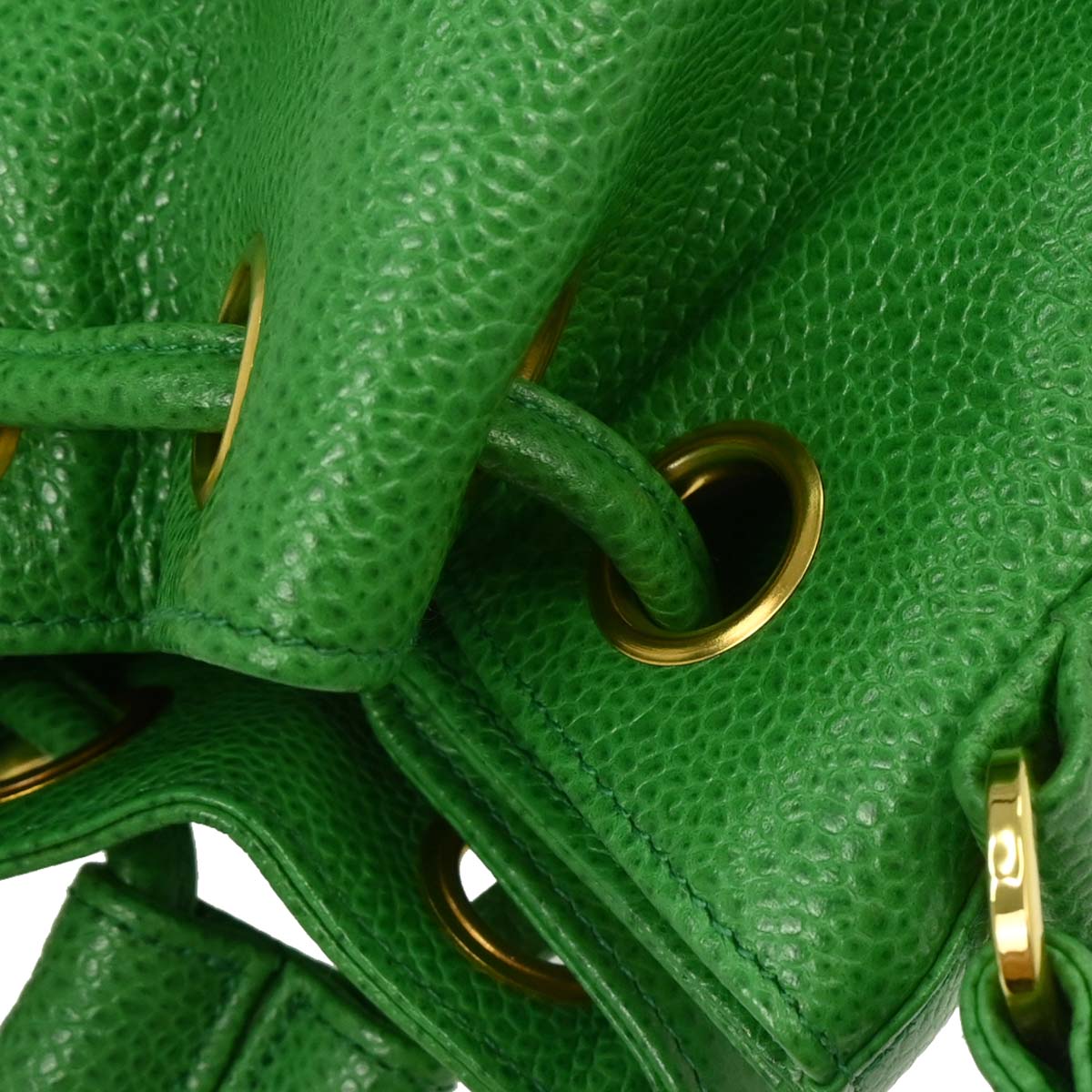 Chanel Green Caviar Bucket Shoulder Bag