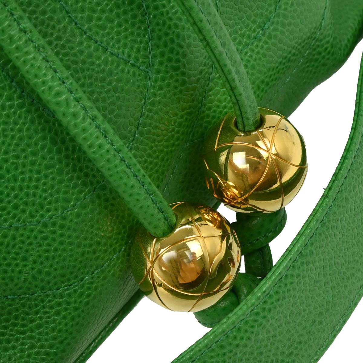 Chanel Green Caviar Bucket Shoulder Bag