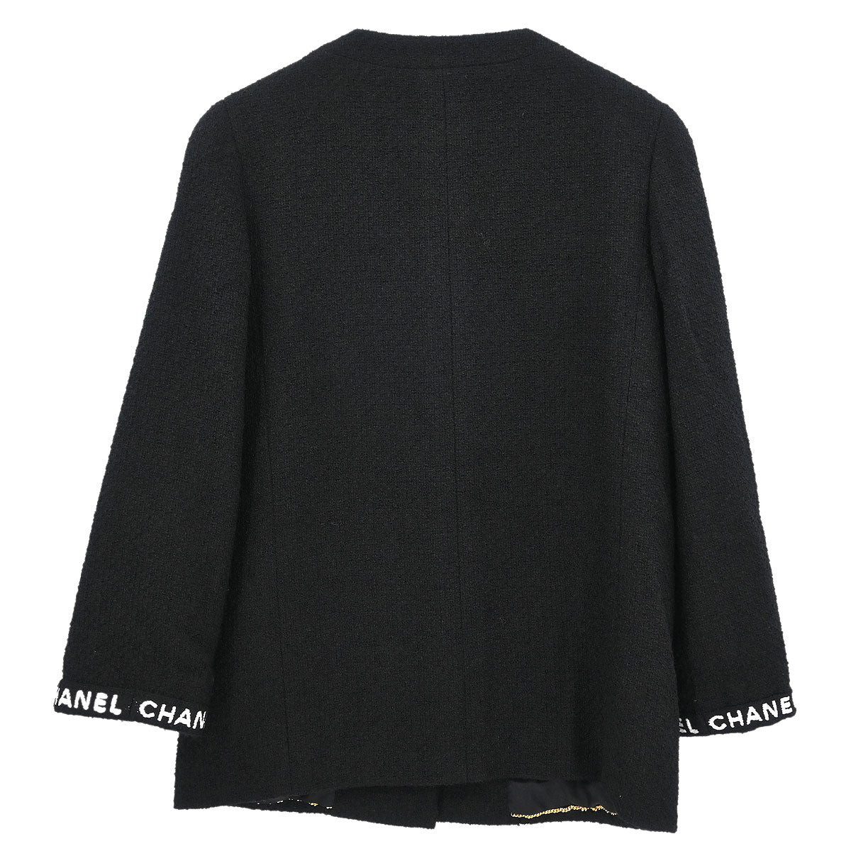 Chanel 1995 Single Breasted Collarless Jacket Black #40