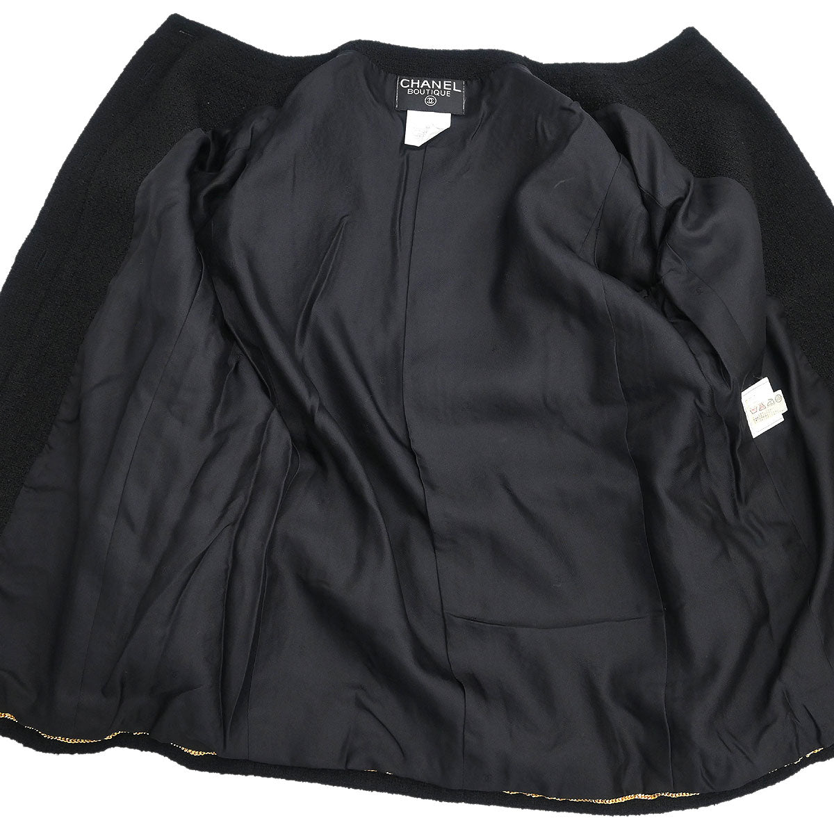 Chanel 1995 Single Breasted Collarless Jacket Black #40