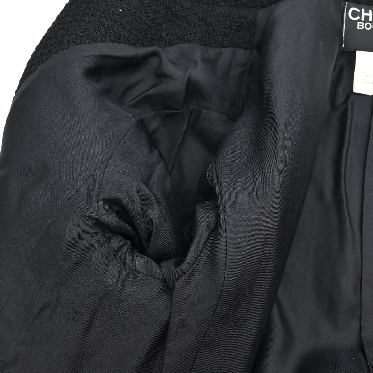 Chanel 1995 Single Breasted Collarless Jacket Black #40