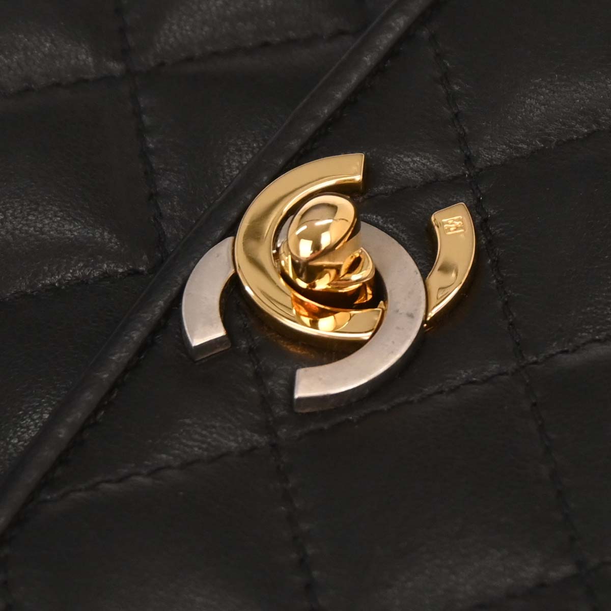 Chanel 1994-1996 Black Lambskin Paris Shoulder Bag