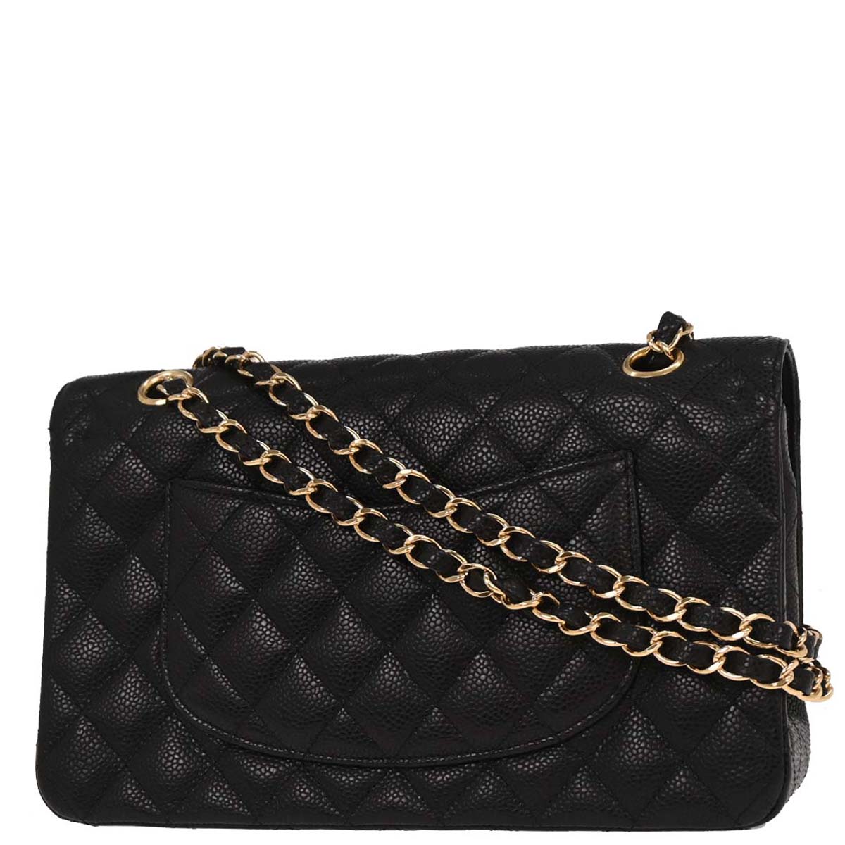 Chanel 2008-2009 Black Calfskin Medium Classic Double Flap Shoulder Bag