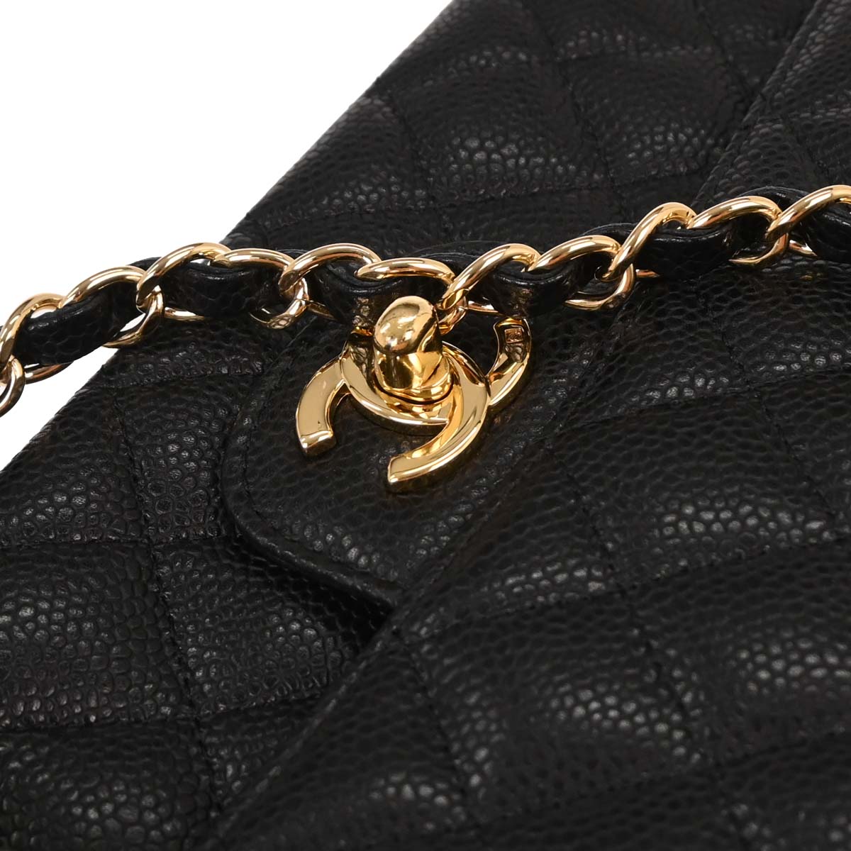 Chanel 2008-2009 Black Calfskin Medium Classic Double Flap Shoulder Bag