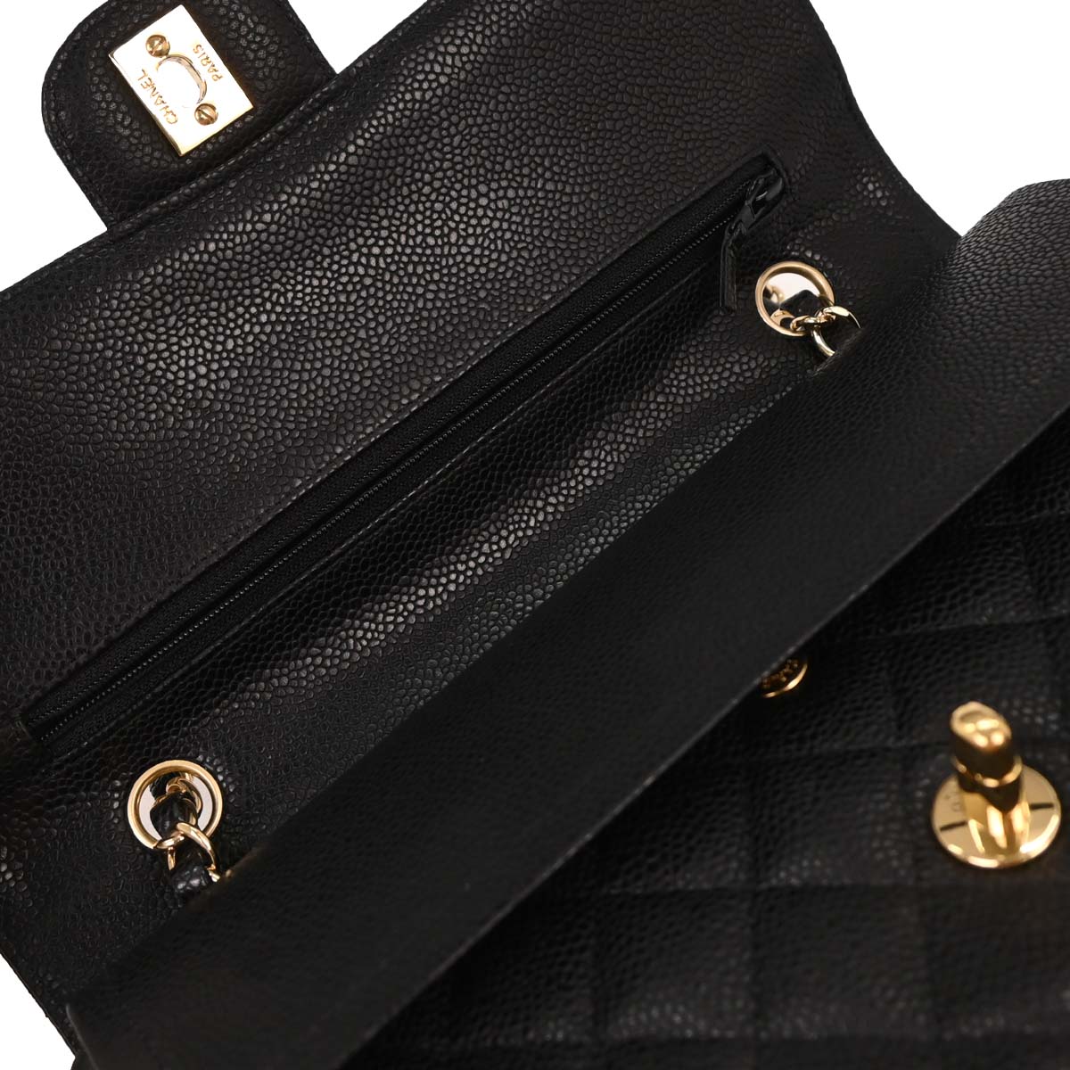 Chanel 2008-2009 Black Calfskin Medium Classic Double Flap Shoulder Bag
