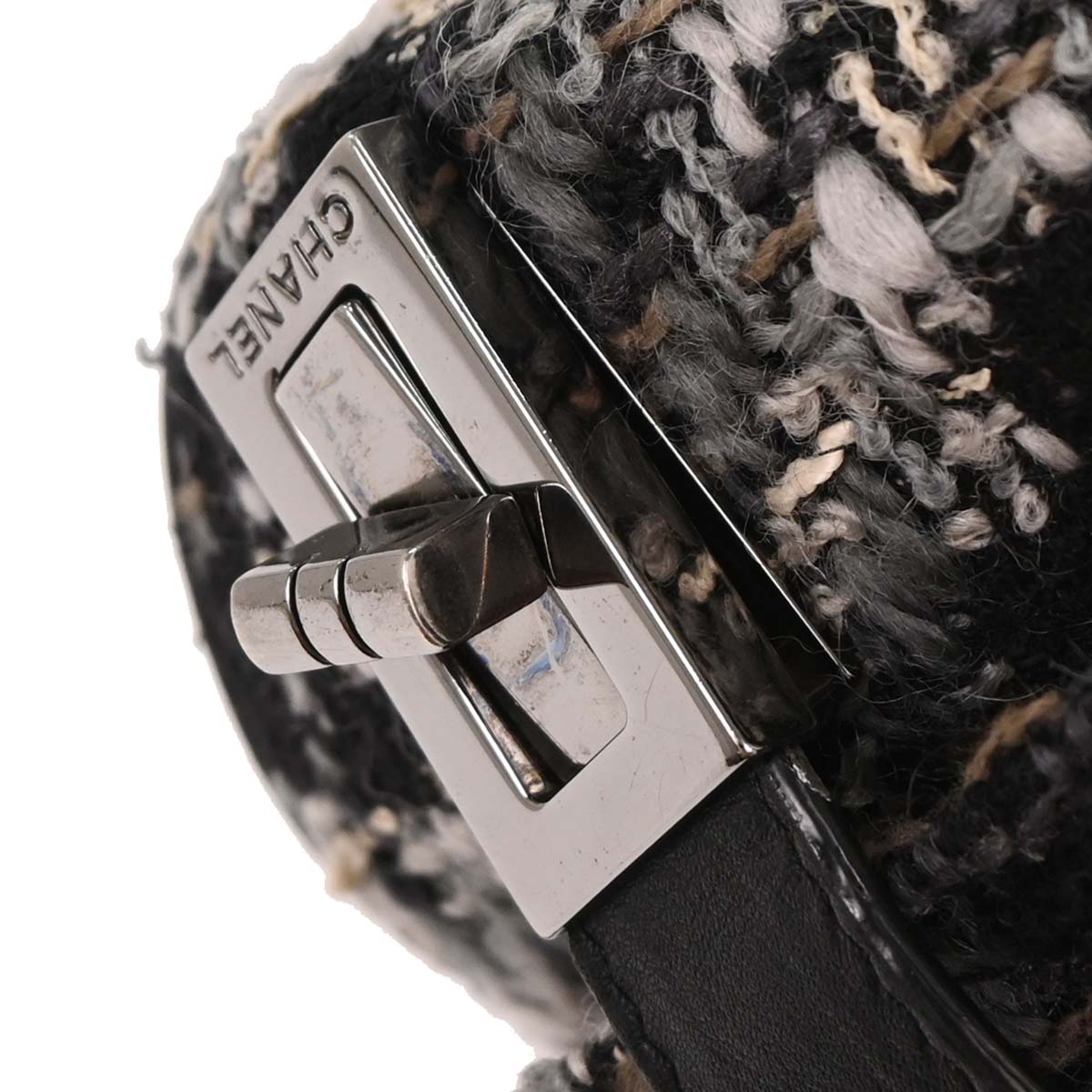 Chanel 2005-2006 Black Tweed Camellia Shoulder Bag