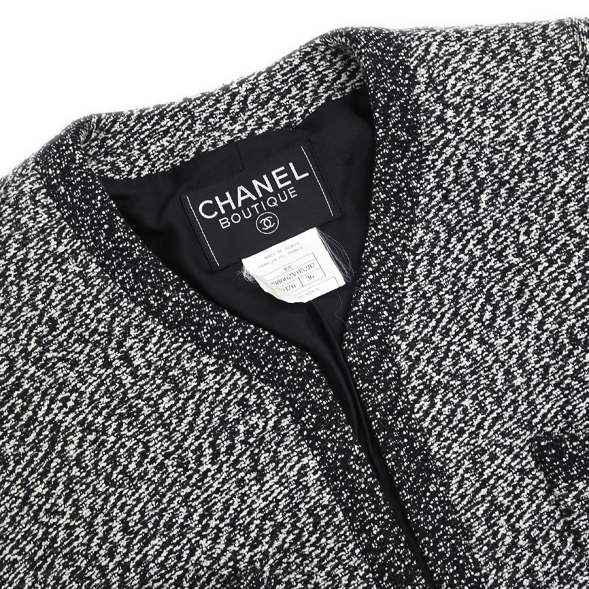 Chanel 1997 Collarless Jacket Black #36