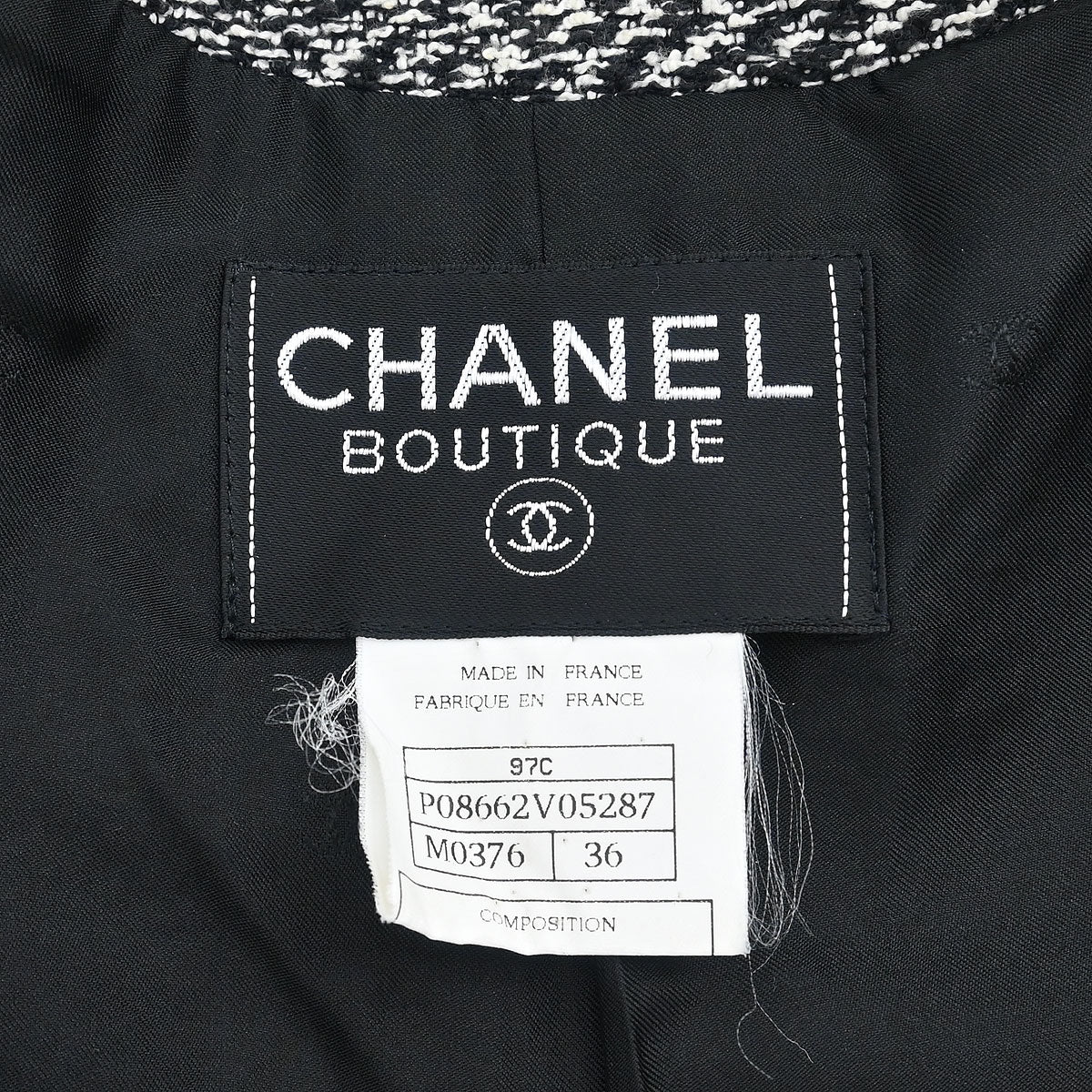 Chanel 1997 Collarless Jacket Black #36