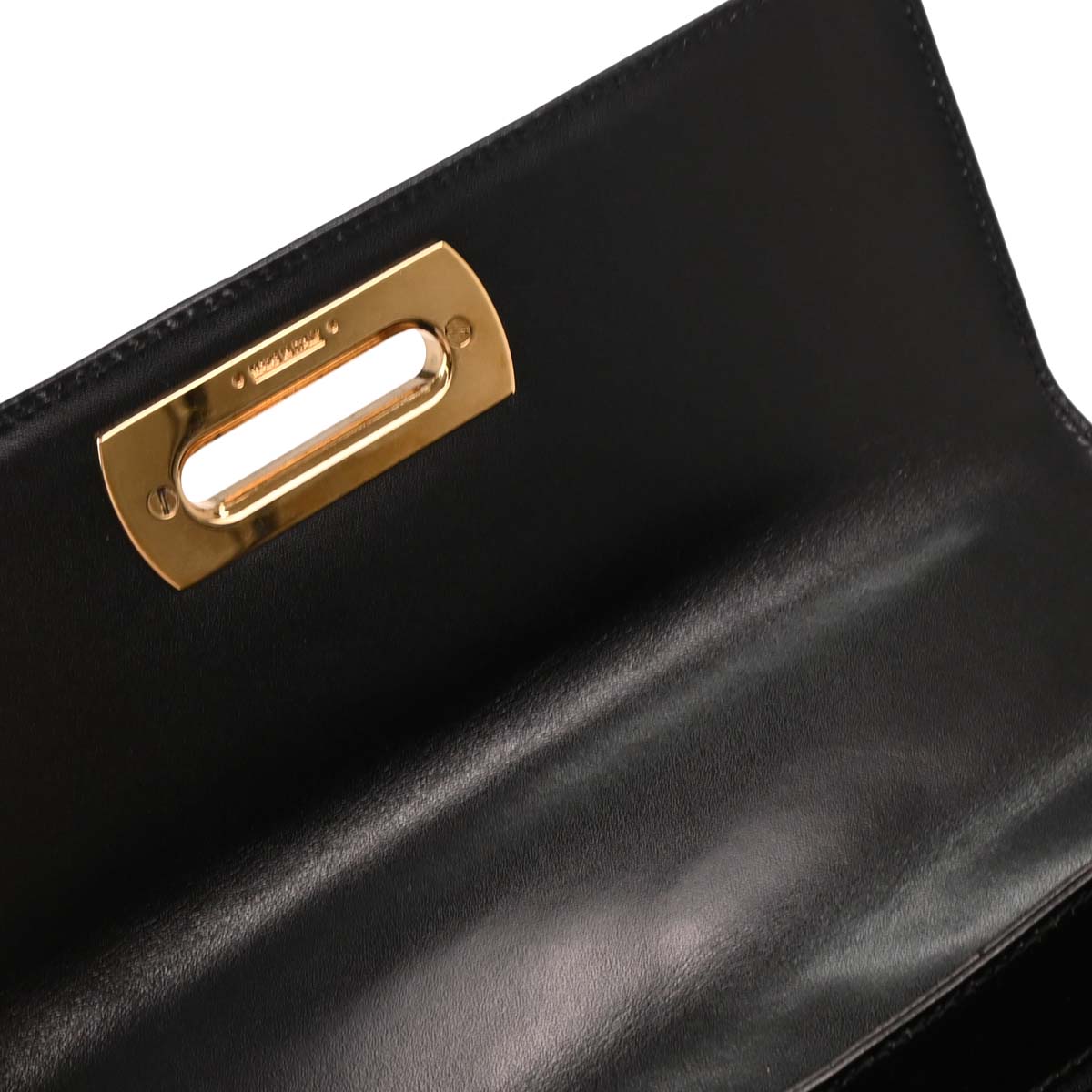 Salvatore Ferragamo * Black Crocodile Gancini 2way Shoulder Handbag