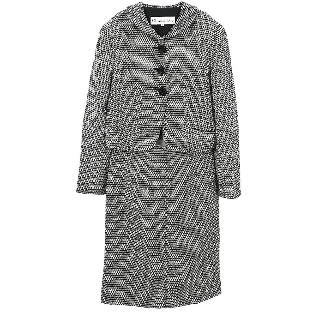 Christian Dior Setup Suit Jacket Skirt Black #36–38