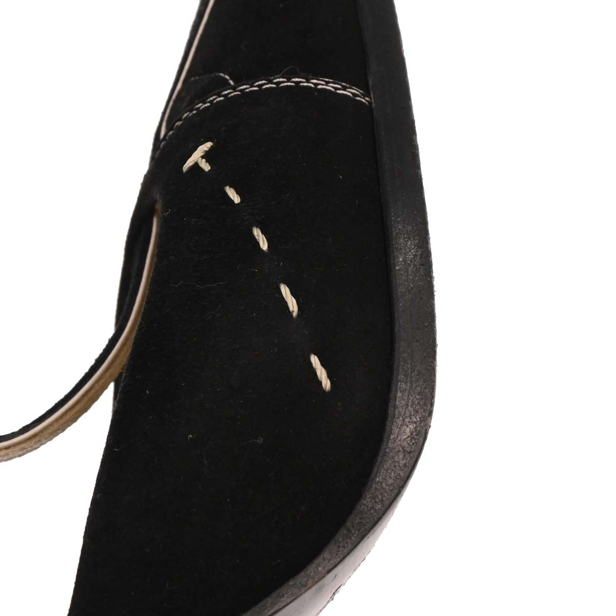 Prada * Black Suede Shoes Sandals Mules #36 1/2