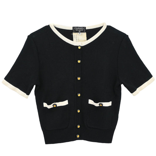 Chanel Short Sleeve Cardigan Black #38