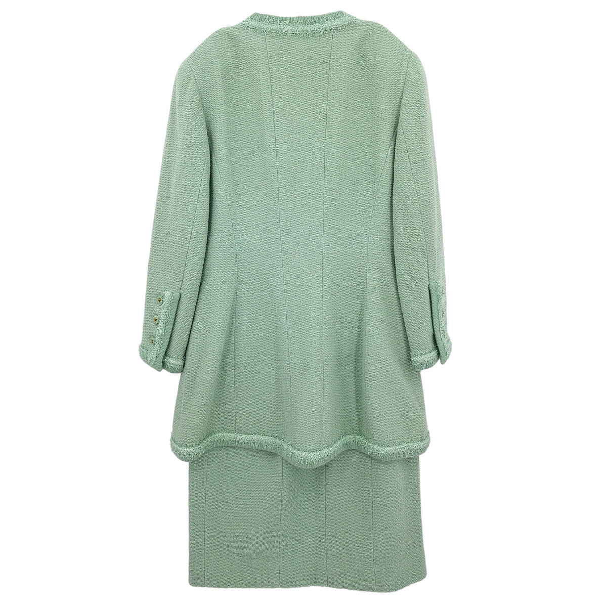 Chanel 1994 Setup Suit Jacket Skirt Mint Green #40