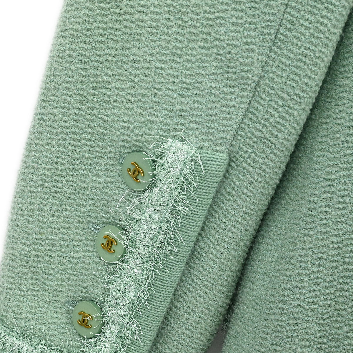 Chanel 1994 Setup Suit Jacket Skirt Mint Green #40