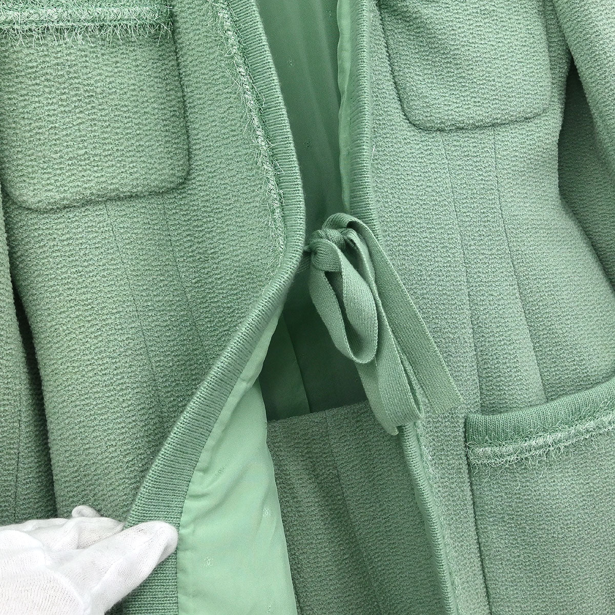 Chanel 1994 Setup Suit Jacket Skirt Mint Green #40
