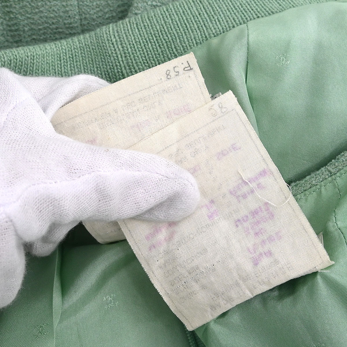 Chanel 1994 Setup Suit Jacket Skirt Mint Green #40