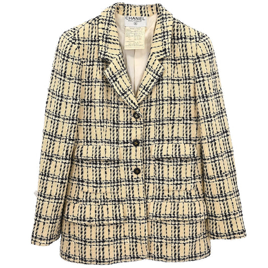 Chanel 1995 Single Breasted Jacket Off-white #42