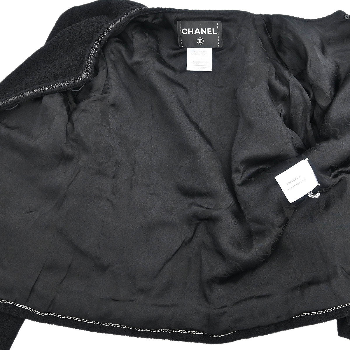Chanel 2008 Single Breasted Jacket Black #38