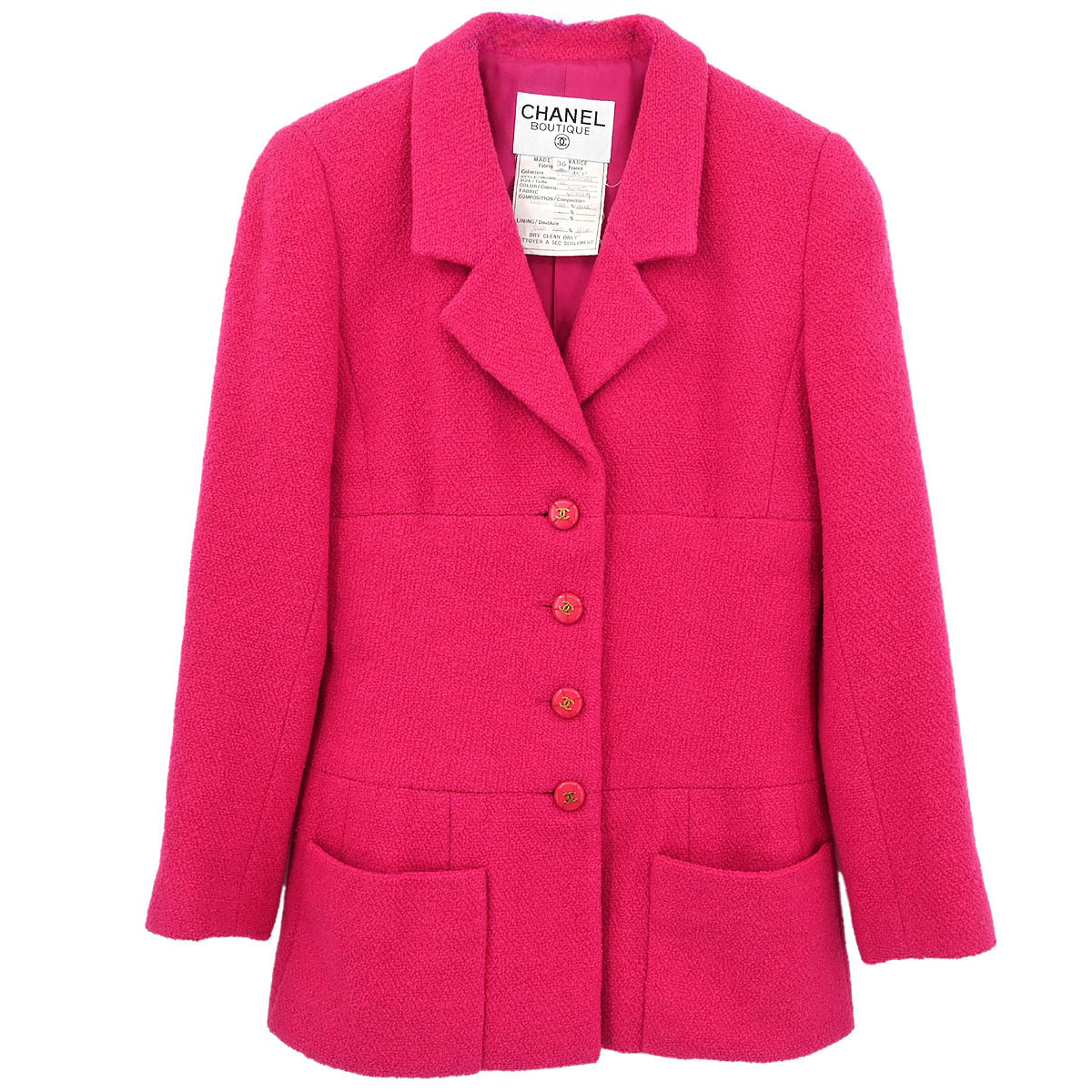 Chanel 1995 Single Breasted Jacket Pink #36