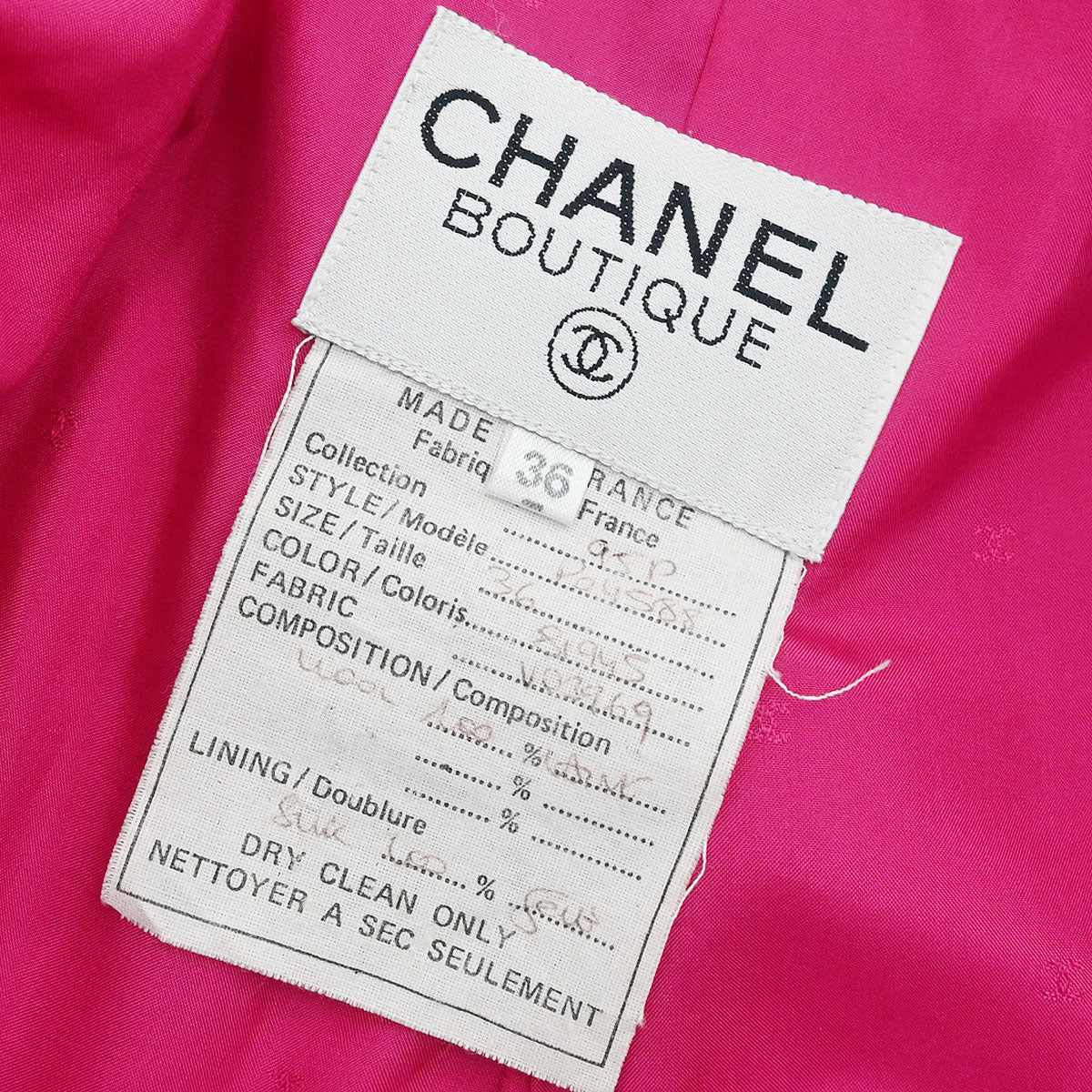 Chanel 1995 Single Breasted Jacket Pink #36