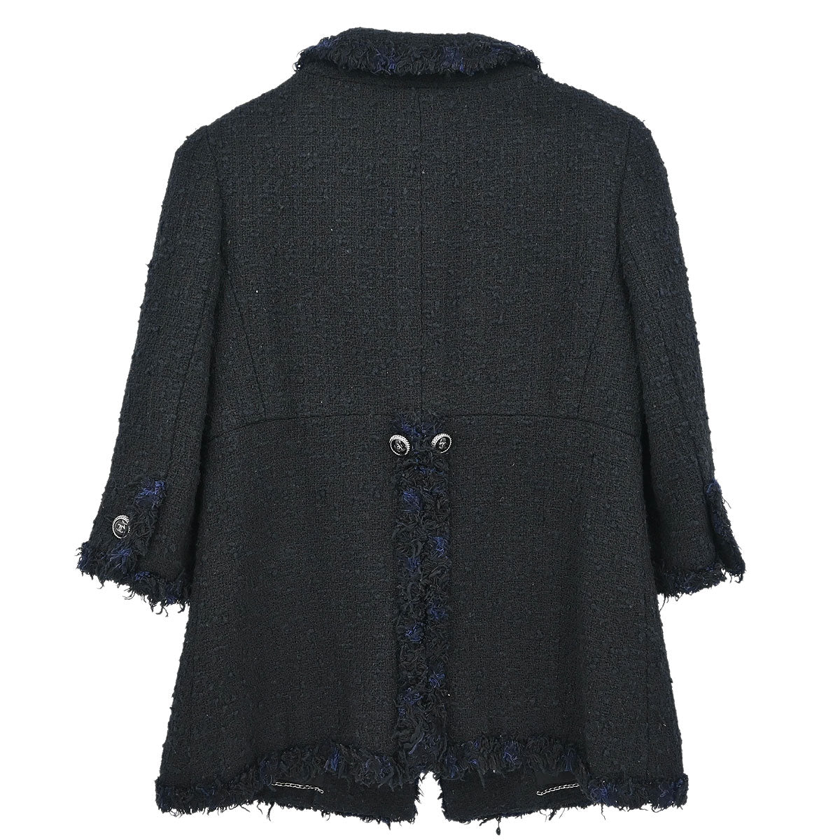 Chanel 2007 Collarless Single Breasted Jacket Black #38