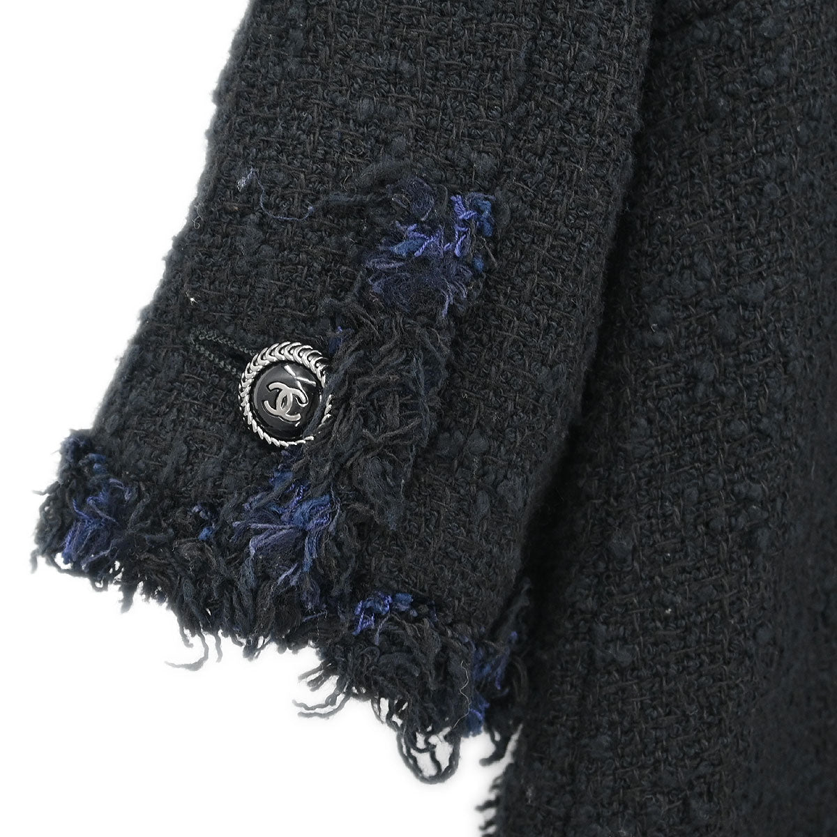 Chanel 2007 Collarless Single Breasted Jacket Black #38