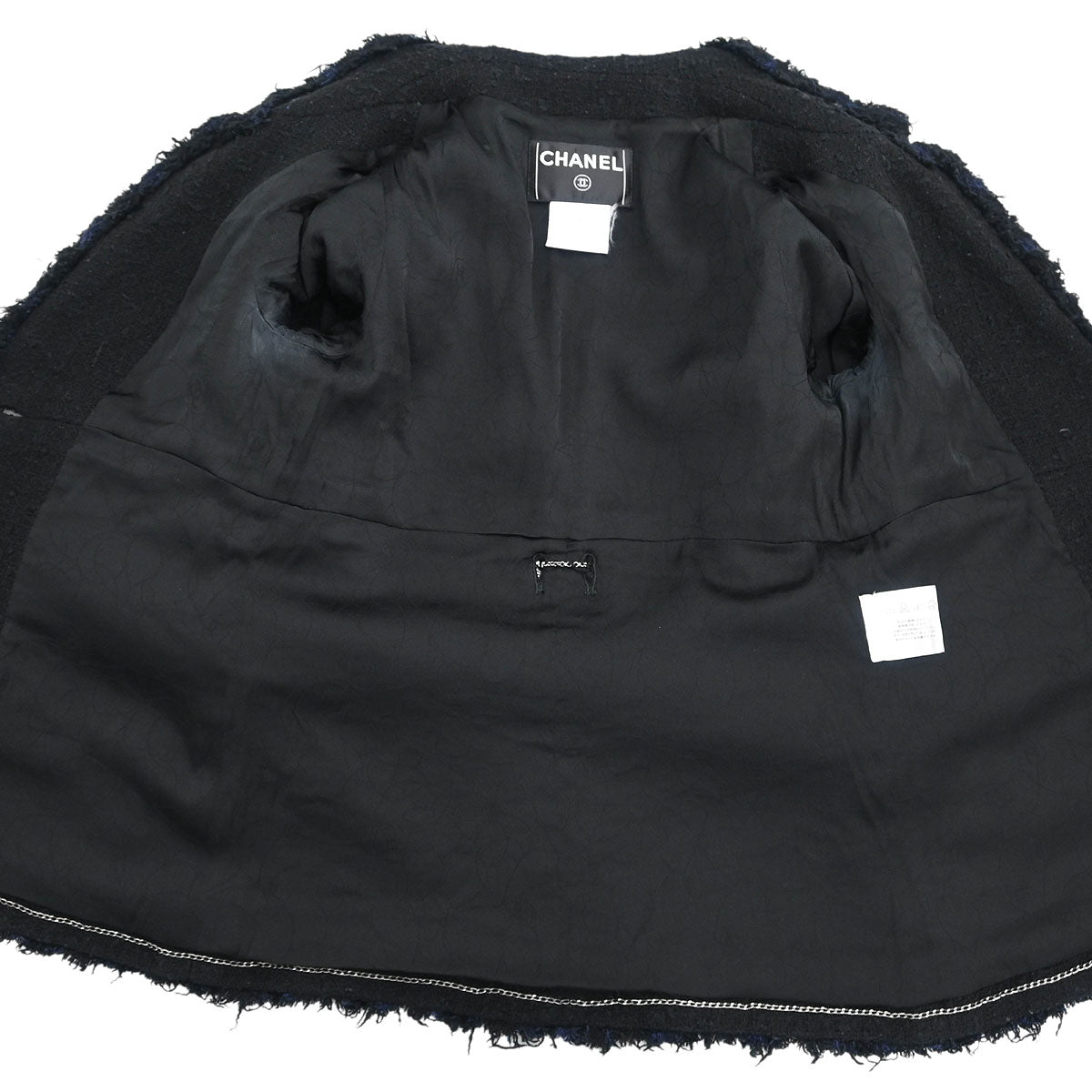 Chanel 2007 Collarless Single Breasted Jacket Black #38