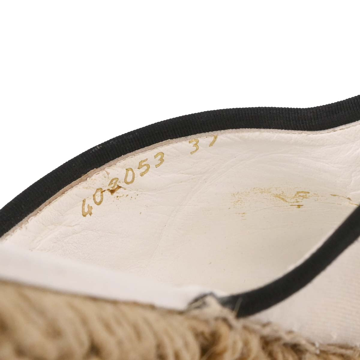 Chanel * White Canvas Espadrilles Shoes Sabot Sandals #37