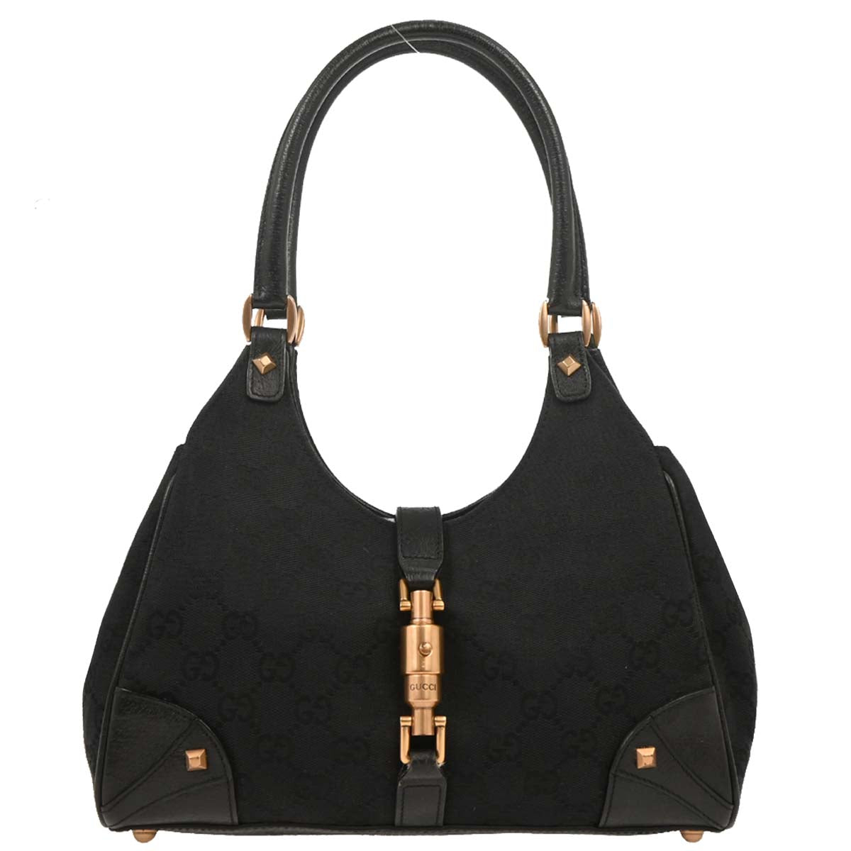 Gucci Black GG Canvas Jackie Handbag