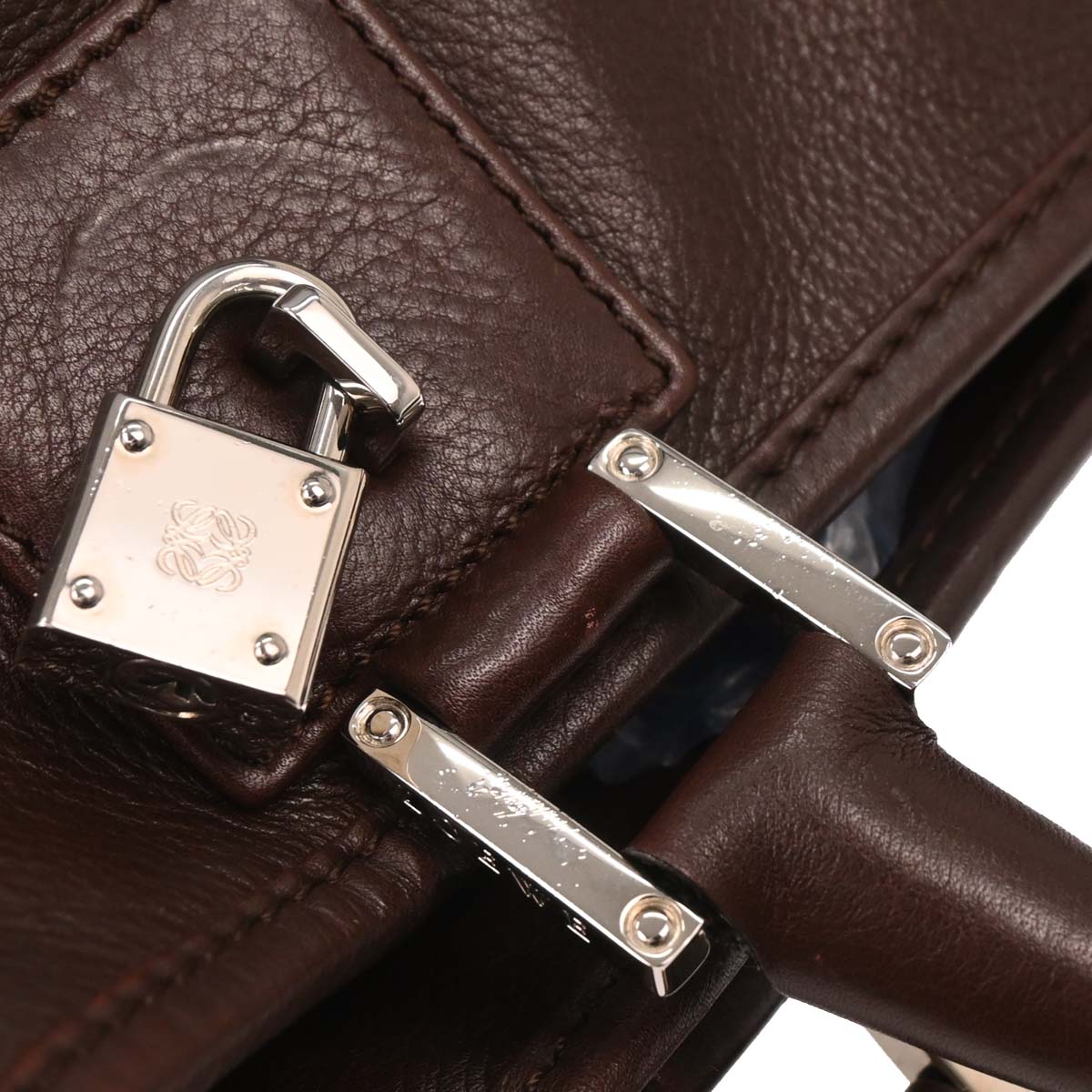 Loewe Brown Fusta 30 Leather Tote Handbag