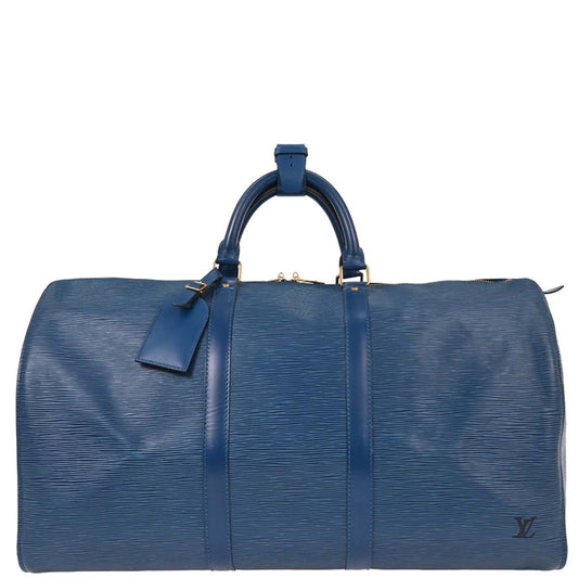 Louis Vuitton 1994 Blue Epi Keepall 50 Travel Handbag M42965