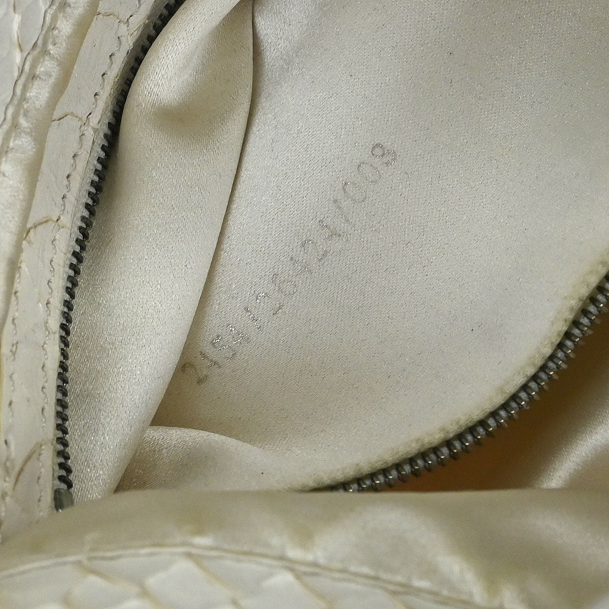 Fendi * White Sequins Python Baguette Handbag