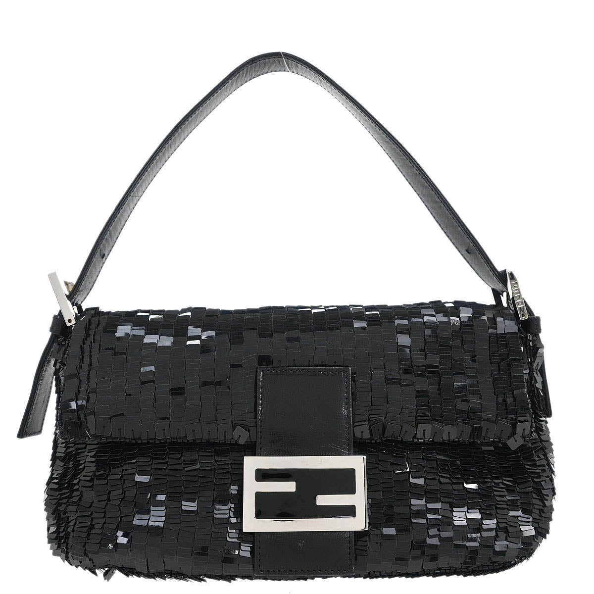 Fendi * Black Sequins Baguette Handbag