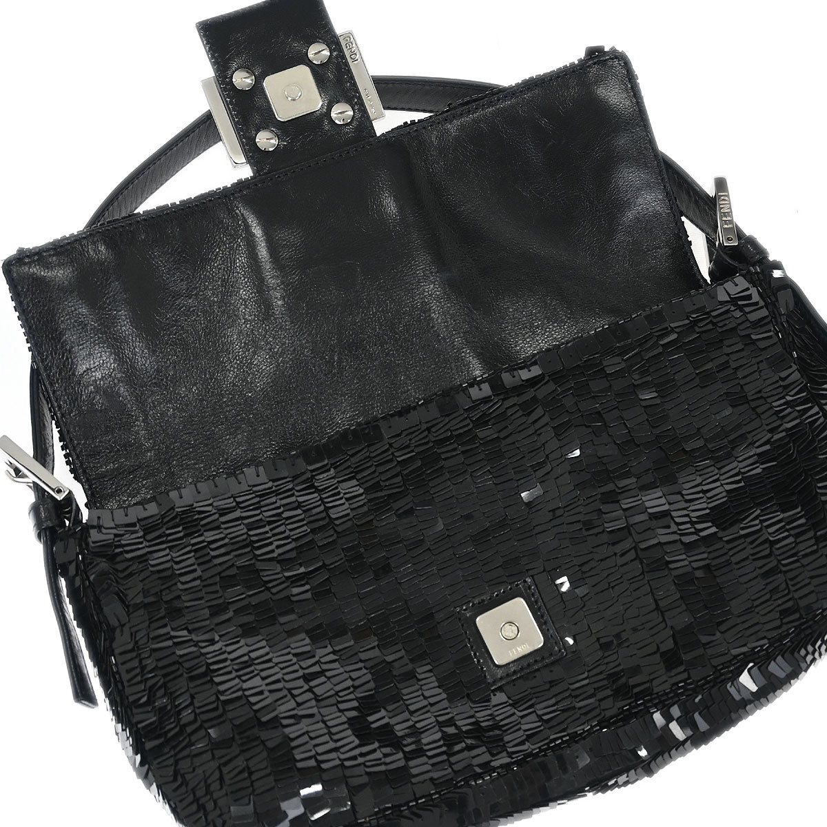 Fendi * Black Sequins Baguette Handbag